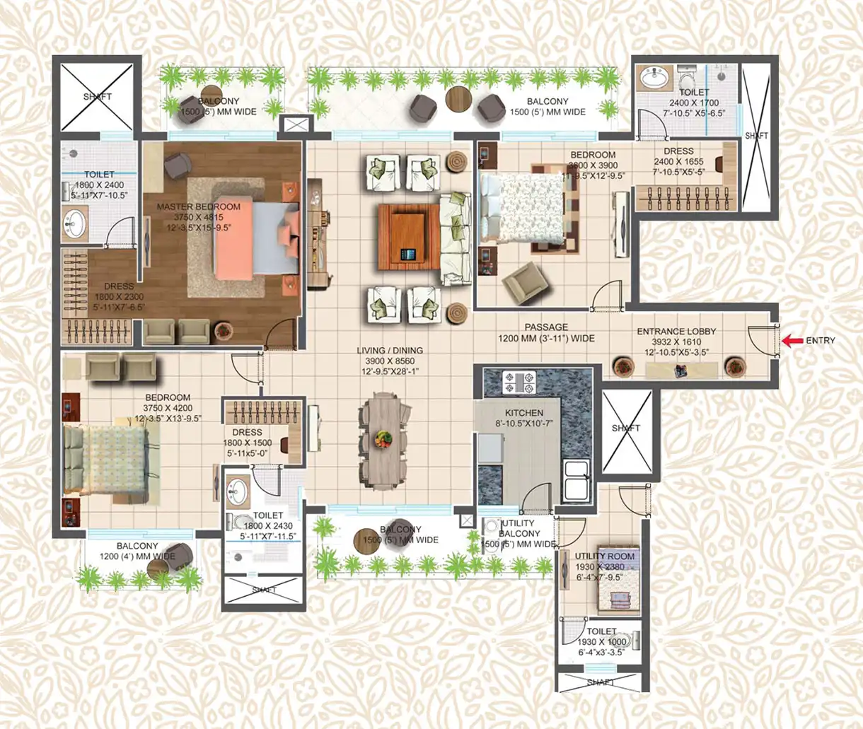 Ace Parkway 3 BHK - 228.54 Sq. Mtr.